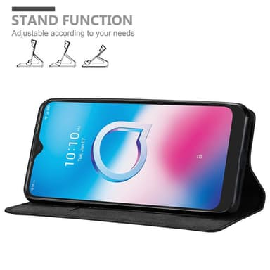 Alcatel 3L 2020 lommebokdeksel case (svart)
