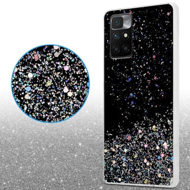 Xiaomi RedMi 10 Silikondeksel Glitter (svart)