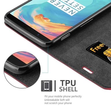 OnePlus 5T lommebokdeksel case (rød)