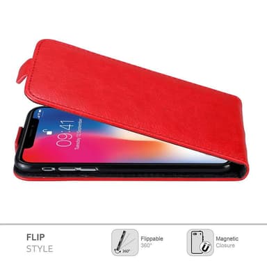 iPhone X / XS deksel flip cover (rød)