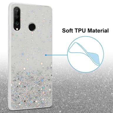 Huawei P30 LITE Silikondeksel Glitter (gjennomsiktig)