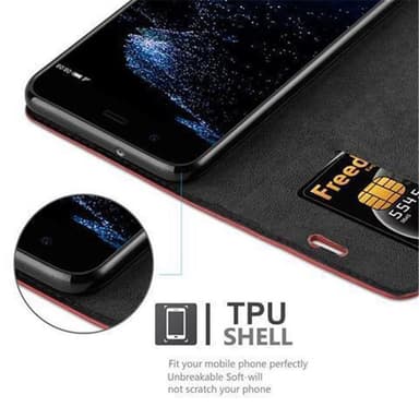 Huawei P10 lommebokdeksel case (rød)