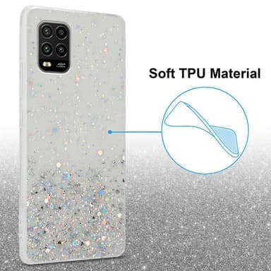 Xiaomi Mi 10 LITE Silikondeksel Glitter (Gjennomsiktig)