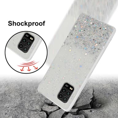 Xiaomi Mi 10 LITE Silikondeksel Glitter (Gjennomsiktig)