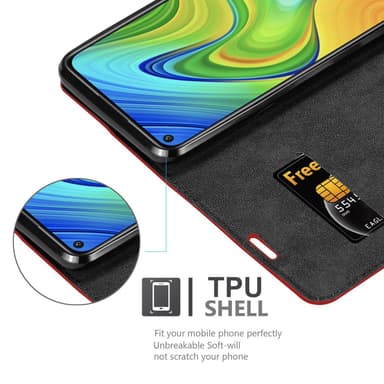 Xiaomi RedMi 10X 4G lommebokdeksel case (rød)