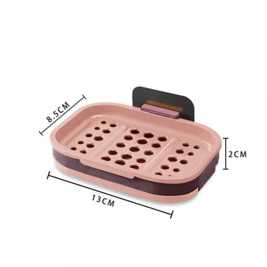 Såpekopp 13x9x2 cm såpeholder uten boring (rosa)