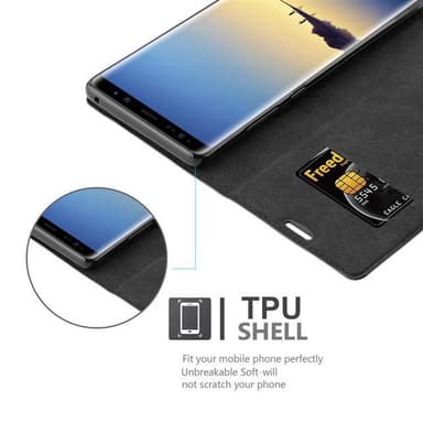 Samsung Galaxy NOTE 8 lommebokdeksel case (svart)