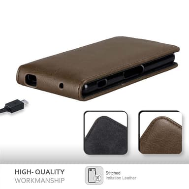Sony Xperia Z3 COMPACT deksel flip cover (brun)