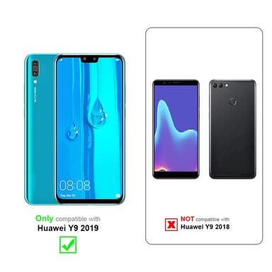 Huawei Y9 2019 lommebokdeksel Blomster (grå)