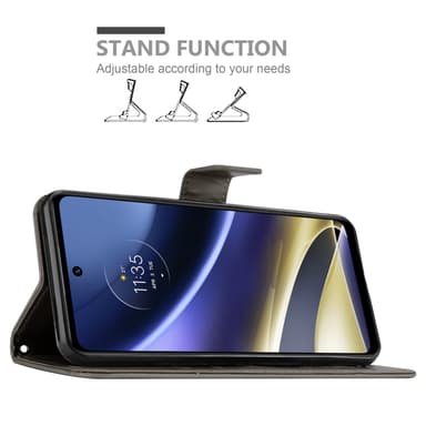 Motorola MOTO G51 5G lommebokdeksel Blomster (grå)