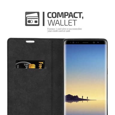 Samsung Galaxy NOTE 8 lommebokdeksel case (svart)