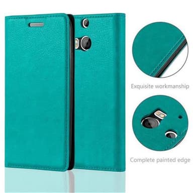 HTC ONE M8 lommebokdeksel case (turkis)