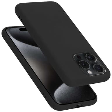 iPhone 15 PRO silikondeksel case (Svart)