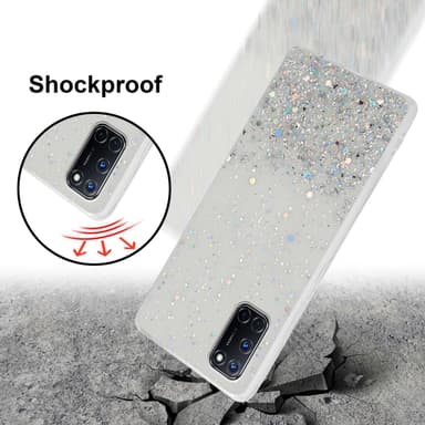 Oppo A92 Silikondeksel Glitter (Gjennomsiktig)