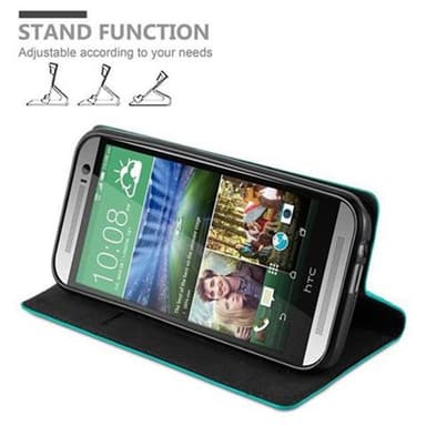 HTC ONE M8 lommebokdeksel case (turkis)