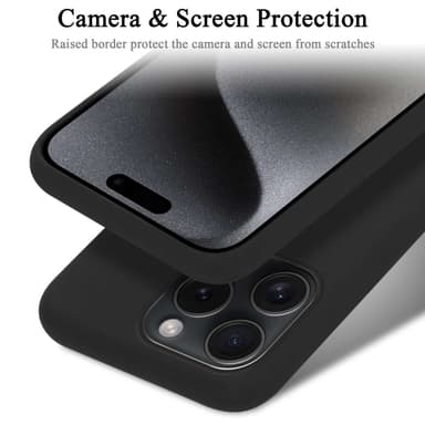 iPhone 15 PRO silikondeksel case (Svart)
