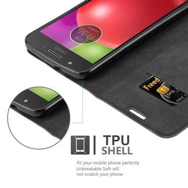 Motorola MOTO E4 lommebokdeksel case (brun)