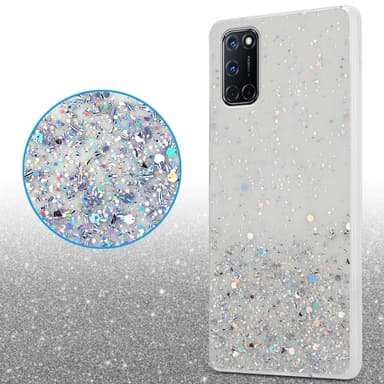 Oppo A92 Silikondeksel Glitter (Gjennomsiktig)