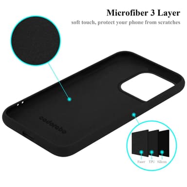 iPhone 15 PRO silikondeksel case (Svart)
