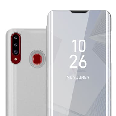 Samsung Galaxy A20s lommebokdeksel etui (sølv)