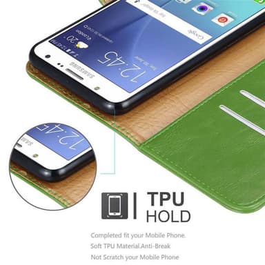 Samsung Galaxy J7 2015 lommebokdeksel etui (grønn)