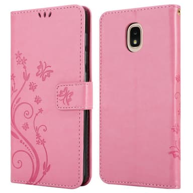 Samsung Galaxy J3 2018 lommebokdeksel Blomster (rosa)
