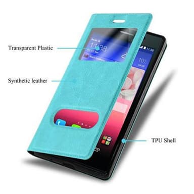 Huawei ASCEND P7 lommebokdeksel cover (turkis)
