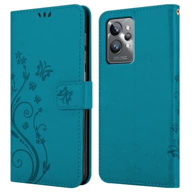 Realme GT 2 PRO lommebokdeksel Blomster (blå)
