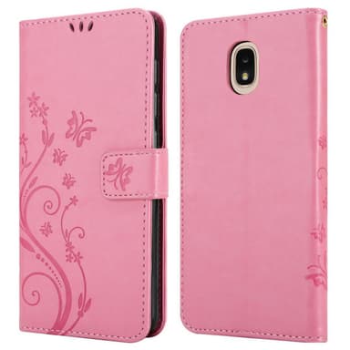 Samsung Galaxy J3 2018 lommebokdeksel Blomster (rosa)