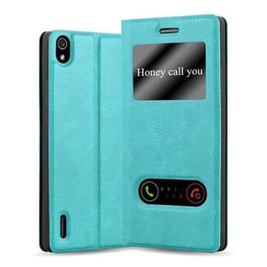 Huawei ASCEND P7 lommebokdeksel cover (turkis)