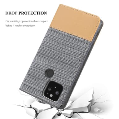 Google PIXEL 5 lommebokdeksel etui (grå)