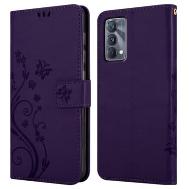 Realme GT Master lommebokdeksel Blomster (lilla)