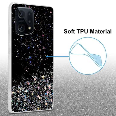Oppo FIND X5 Silikondeksel Glitter (Svart)