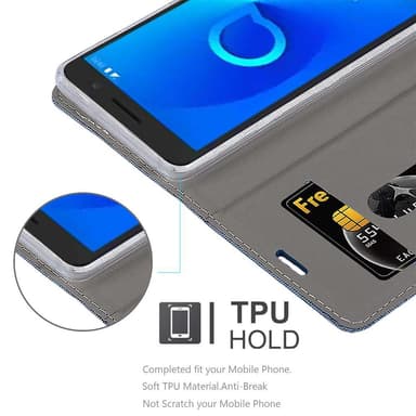 Alcatel 3 2018 lommebokdeksel etui (blå)