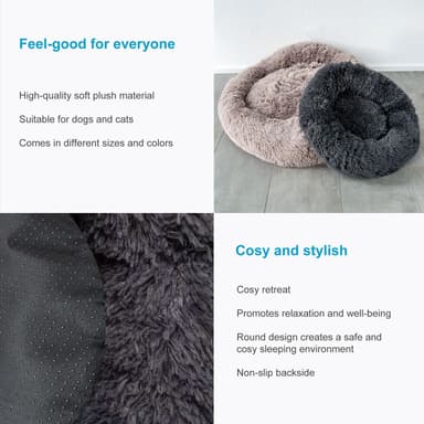 Hundeseng Kattesengepute Hundekattsofa 100cm (mørkegrå)