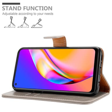 Oppo A94 5G lommebokdeksel etui (brun)