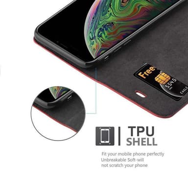 iPhone XS MAX lommebokdeksel case (rød)