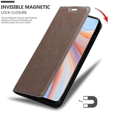 Oppo Reno4 Z lommebokdeksel case (brun)