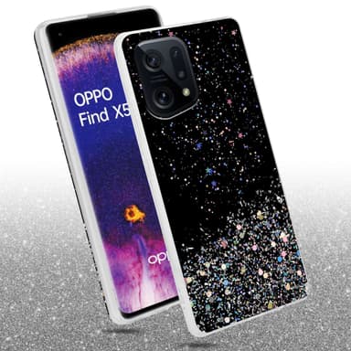 Oppo FIND X5 Silikondeksel Glitter (Svart)