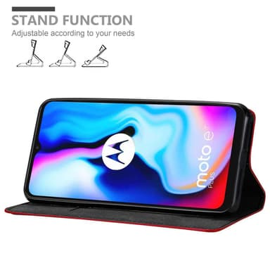 Motorola MOTO E7 PLUS lommebokdeksel case (rød)