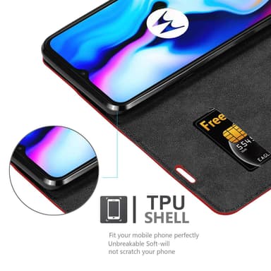 Motorola MOTO E7 PLUS lommebokdeksel case (rød)