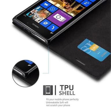 Nokia Lumia 925 lommebokdeksel case (svart)
