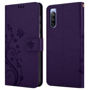 Sony Xperia 10 III lommebokdeksel Blomster (lilla)