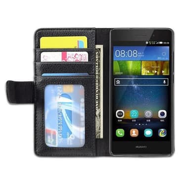 Huawei P8 LITE 2015 lommebokdeksel case (svart)