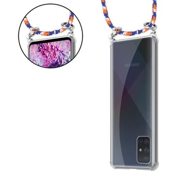 Samsung Galaxy A71 5G Deksel med Halskjede (blå)