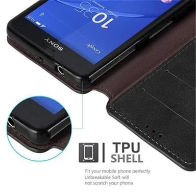 Sony Xperia Z3 COMPACT lommebokdeksel etui (svart)