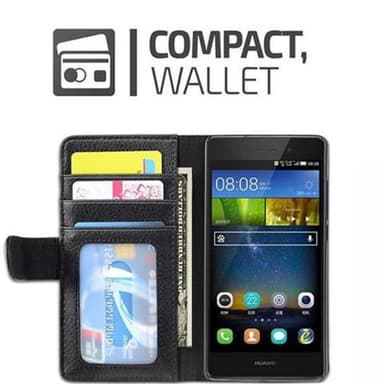 Huawei P8 LITE 2015 lommebokdeksel case (svart)