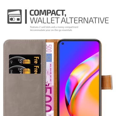 Oppo A94 5G lommebokdeksel etui (brun)