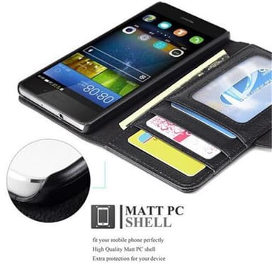 Huawei P8 LITE 2015 lommebokdeksel case (svart)