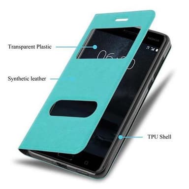 Nokia 6 2017 lommebokdeksel cover (turkis)